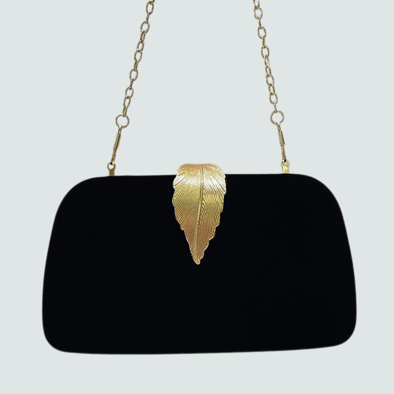 Evening Clutch Bag Women's Gold Leaf Detail - 5 - Rokvane