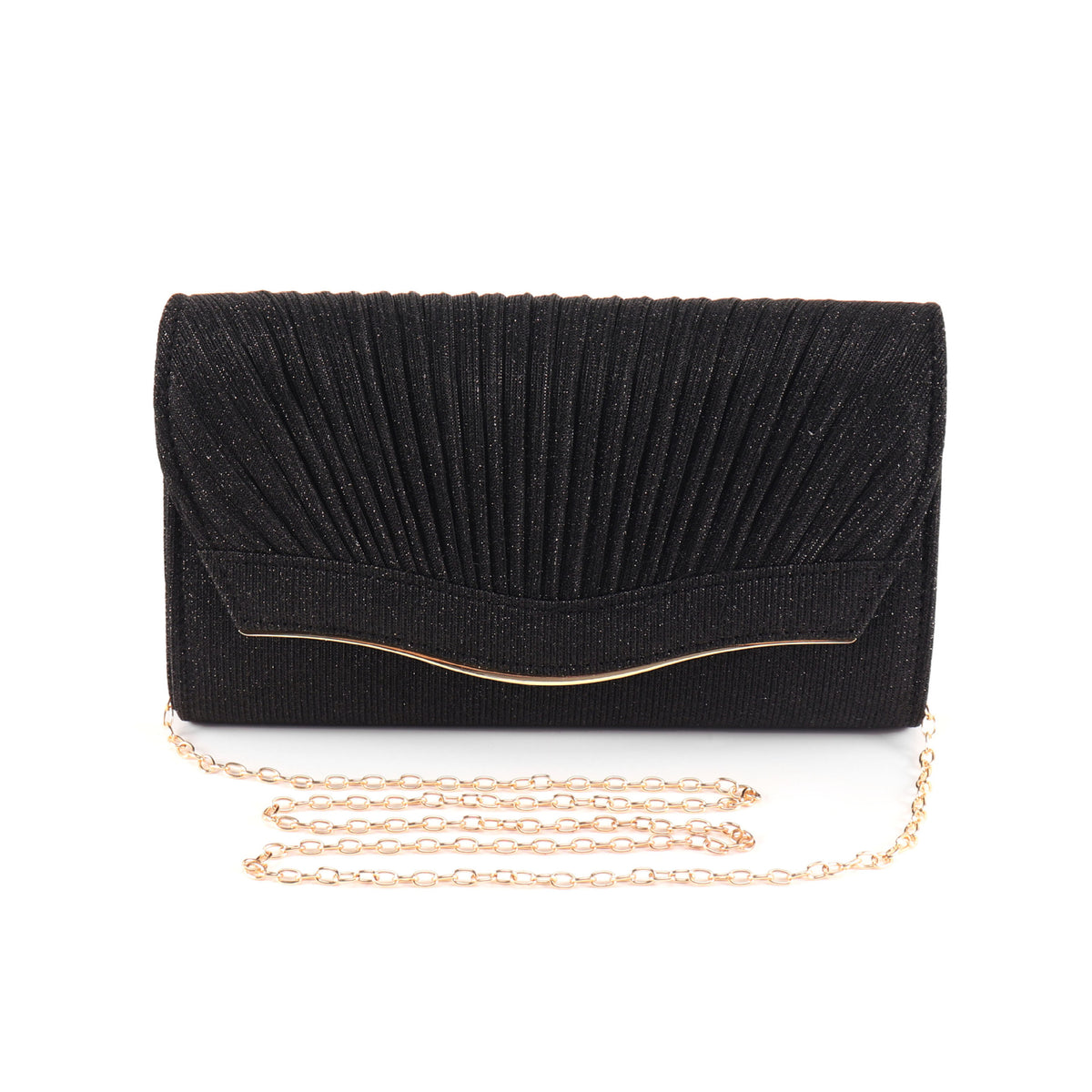 Clutch Bag Women - Pleated Design with Chain Strap - 1 - Rokvane