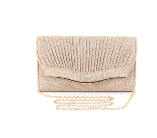 Clutch Bag Women - Pleated Design with Chain Strap - 4 - Rokvane