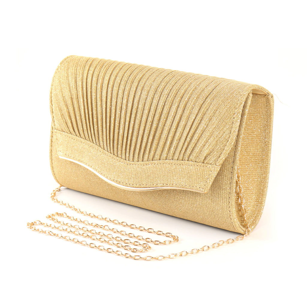 Clutch Bag Women - Pleated Design with Chain Strap - 5 - Rokvane
