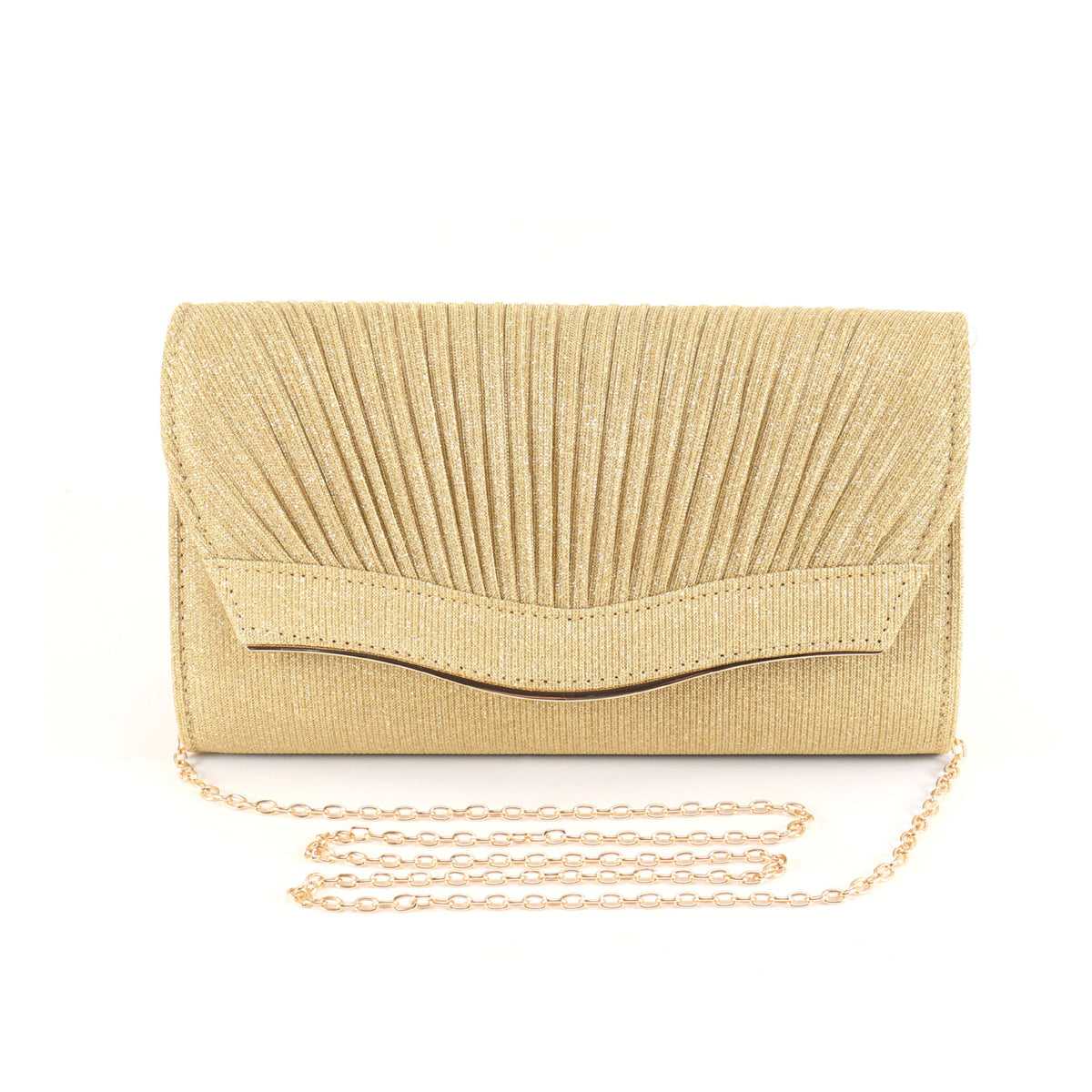 Clutch Bag Women - Pleated Design with Chain Strap - 7 - Rokvane