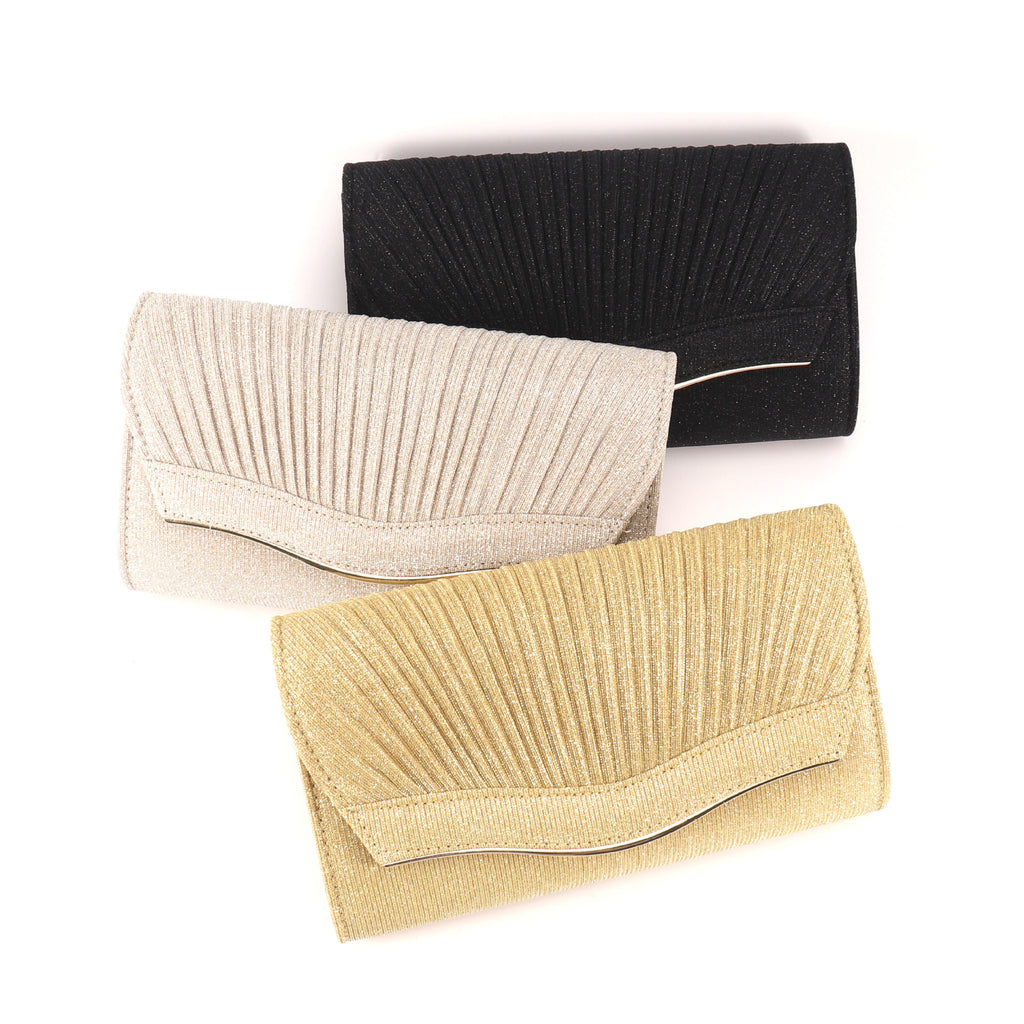 Clutch Bag Women - Pleated Design with Chain Strap - 10 - Rokvane
