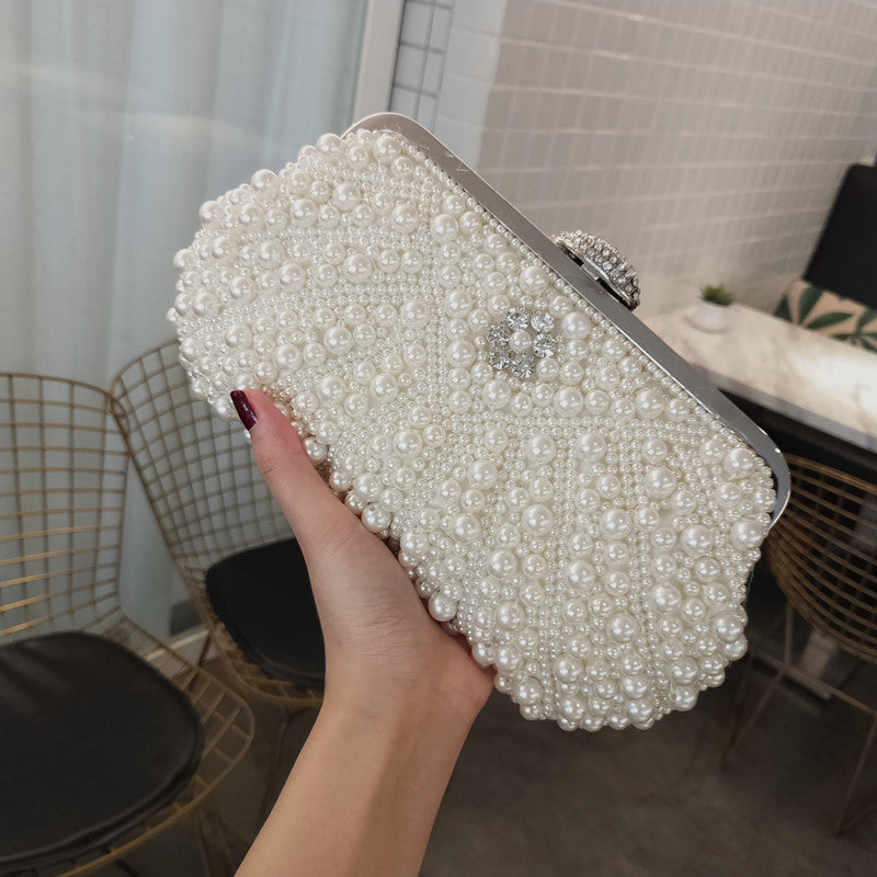 Clutch Bag Women's Crossover Design with Pearl Detail - 3 - Rokvane