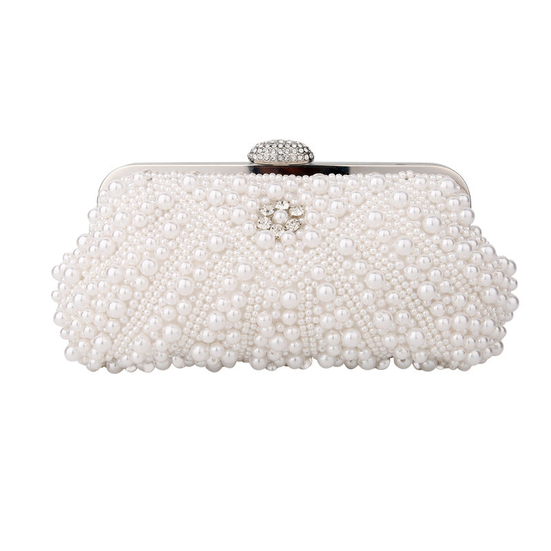 Clutch Bag Women's Crossover Design with Pearl Detail - 4 - Rokvane