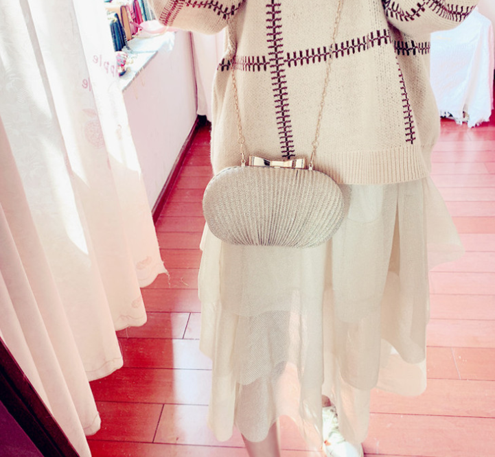 Frosted Crossbody Clutch Bag for Women - Elegant Bow Detail - 6 - Rokvane
