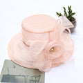 Floral Wide Brim Hat for Women - Elegant Design with Statement Flower - 1 - Rokvane