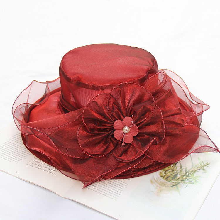 Floral Wide Brim Sun Hat for Women with Elegant Design - 4 - Rokvane