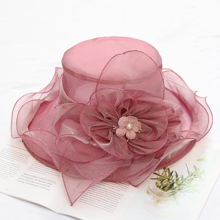 Floral Wide Brim Sun Hat for Women with Elegant Design - 6 - Rokvane