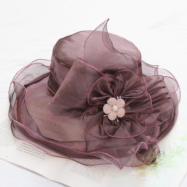 Floral Wide Brim Sun Hat for Women with Elegant Design - 9 - Rokvane