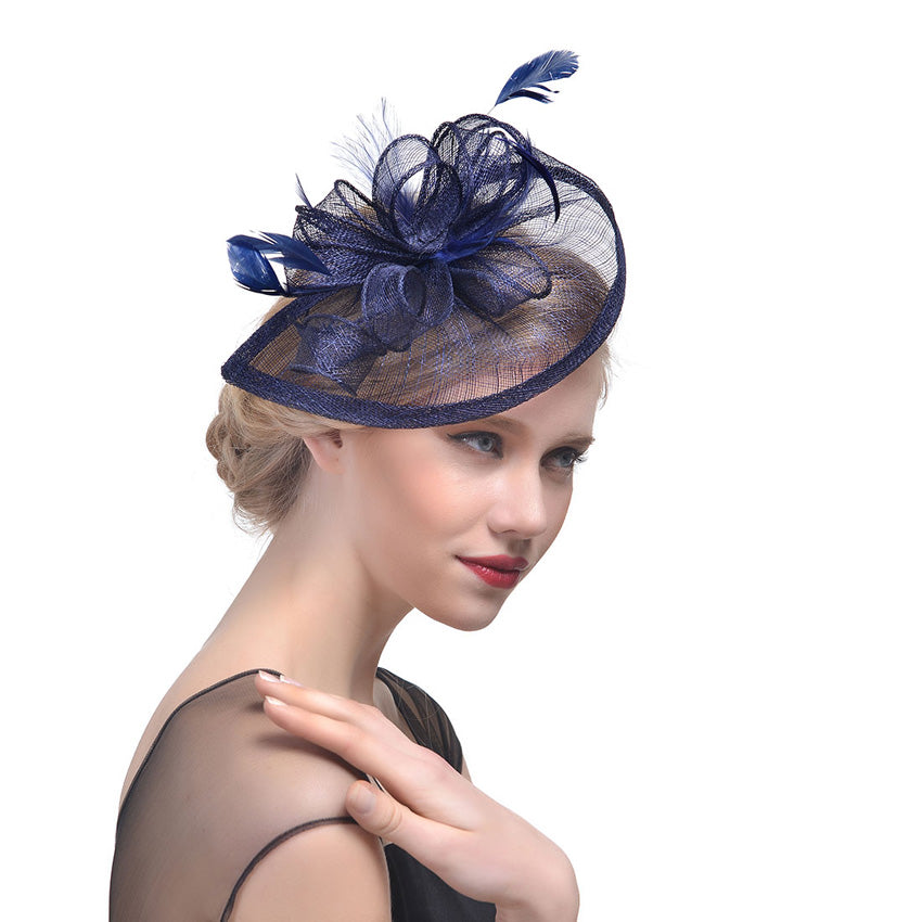 Fascinator Hat with Feather Detail - 1 - Rokvane