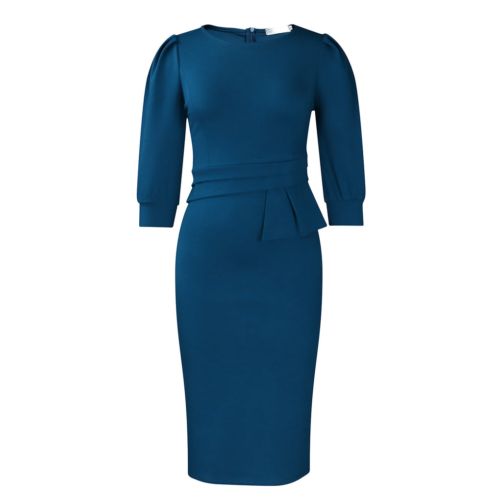 Sheath Dress Women - Fitted Design with Pleated Detail - 7 - Rokvane