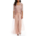 Elegant Jumpsuit Women with Lace Jacket and Flared Trousers - 3 - Rokvane