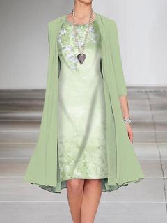 Two-Piece Set Women's Dress with Kimono Jacket and Floral Print - 3 - Rokvane