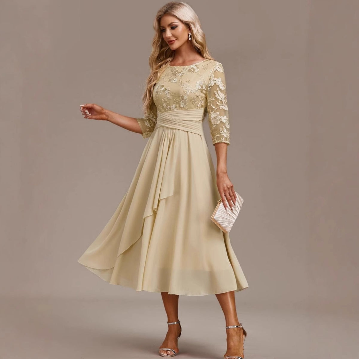 Midi Dress Women - Flattering A-line Silhouette with Elegant Details - 1 - Rokvane