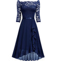 Off-Shoulder Midi Dress Women with Ruffled Hem - 2 - Rokvane