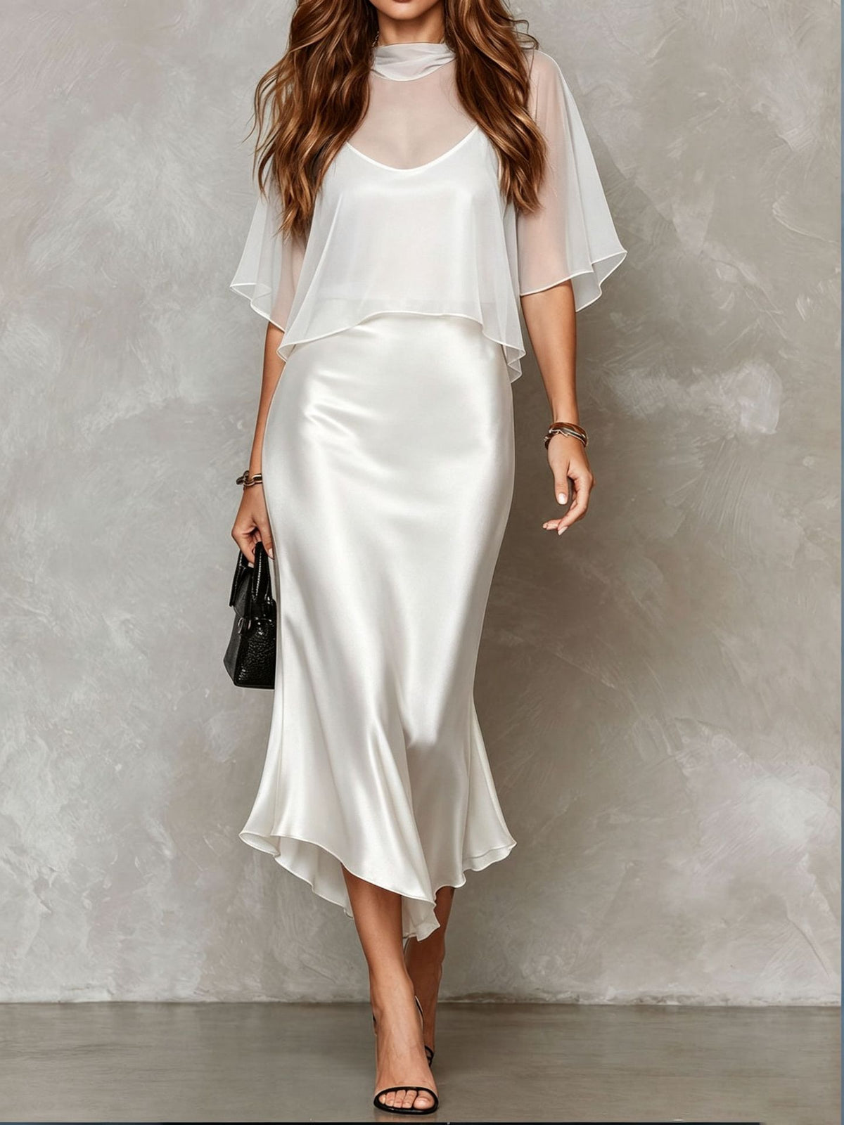 Evening Dress Women - Flattering Fitted Silhouette with Flutter Sleeves - 5 - Rokvane