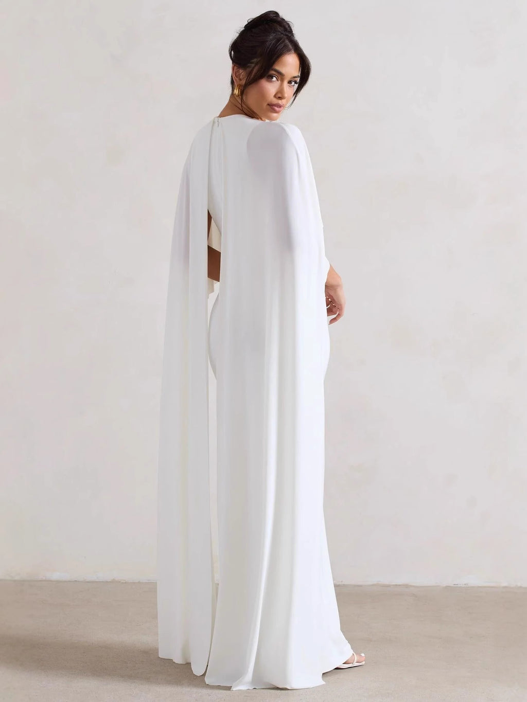 Evening Dress Women - Fitted Silhouette with Statement Cape - 2 - Rokvane