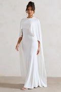 Evening Dress Women - Fitted Silhouette with Statement Cape - 4 - Rokvane