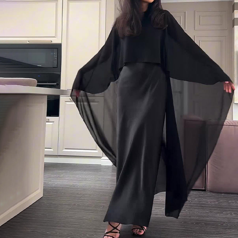 Evening Dress Women - Elegant Cape Detail - 2 - Rokvane