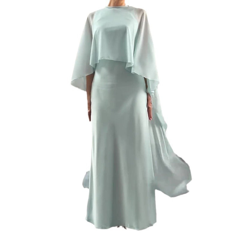 Evening Dress Women - Elegant Cape Detail - 3 - Rokvane