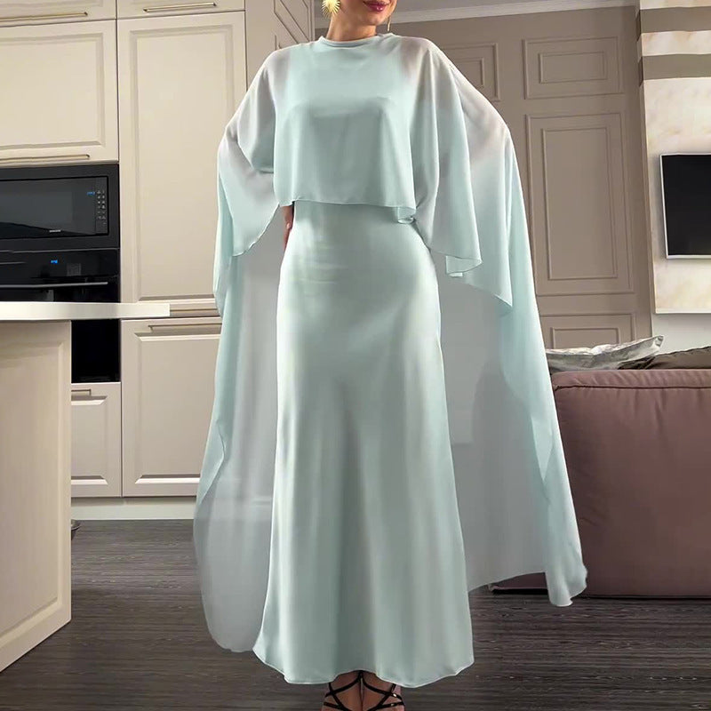 Evening Dress Women - Elegant Cape Detail - 4 - Rokvane