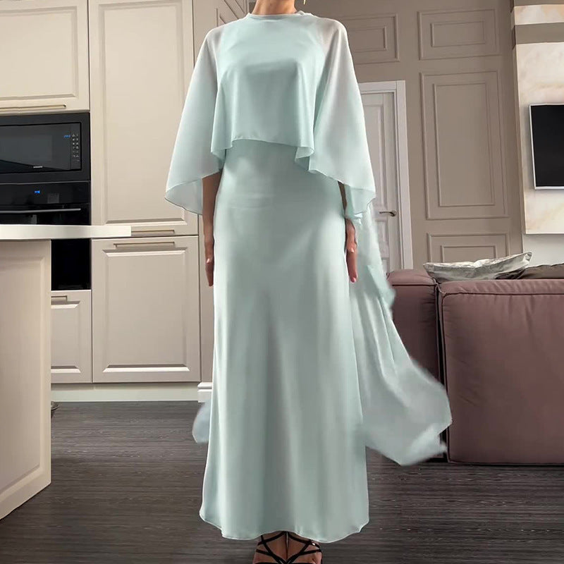 Evening Dress Women - Elegant Cape Detail - 6 - Rokvane