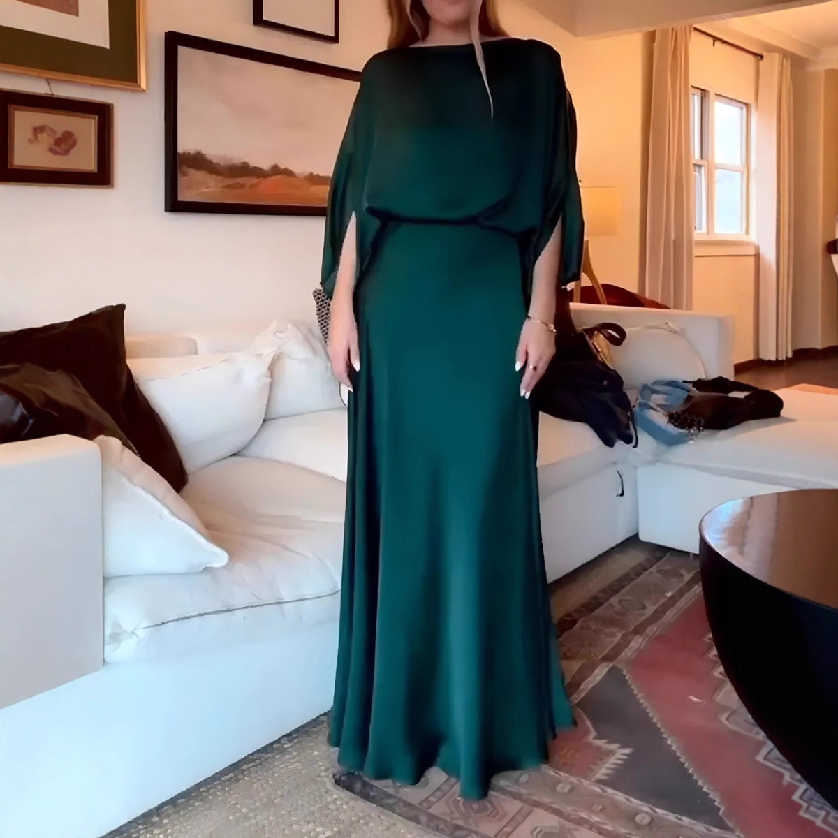 Elegant Maxi Dress Women with Flattering Wrap Design - 9 - Rokvane