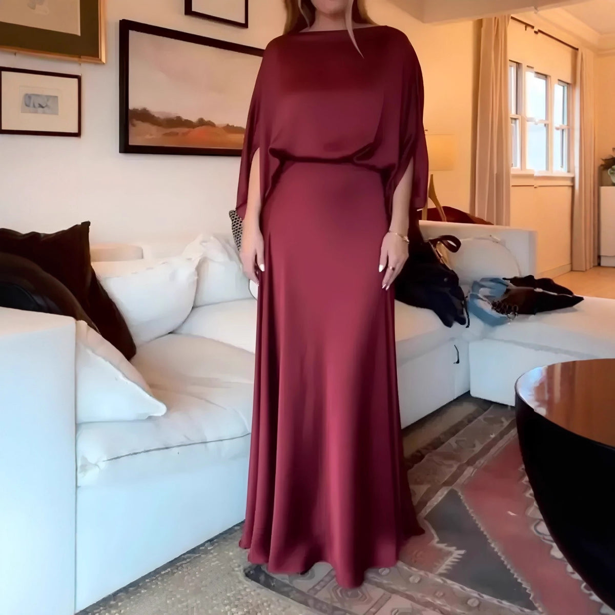 Elegant Maxi Dress Women with Flattering Wrap Design - 10 - Rokvane