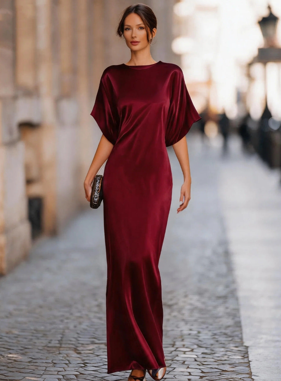 Maxi Dress Women's Elegant Long Sleeve Batwing - 3 - Rokvane