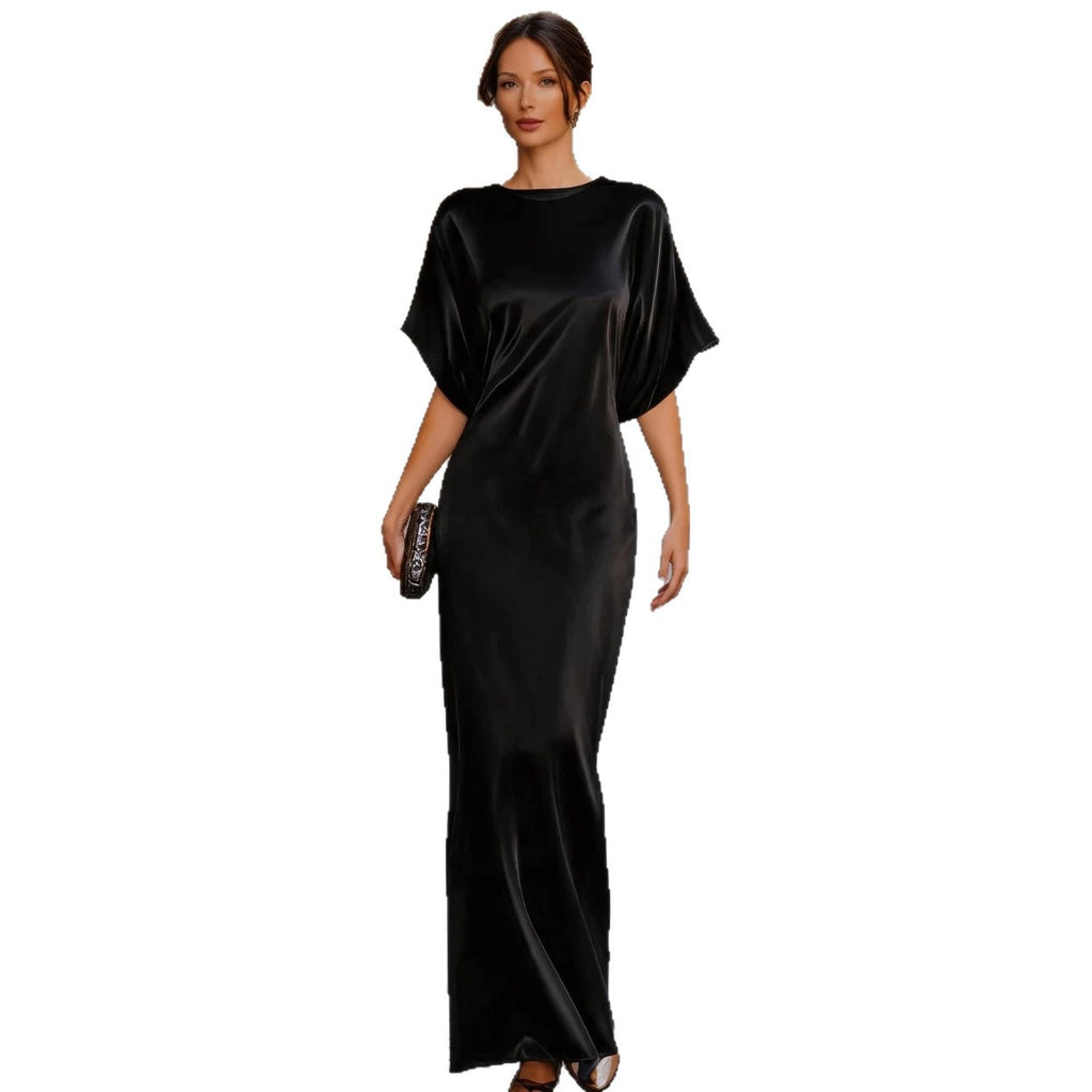Maxi Dress Women's Elegant Long Sleeve Batwing - 9 - Rokvane