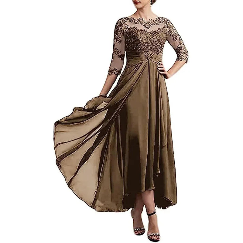 Evening Dress Women - A-line Silhouette with Elegant Lace Detail - 2 - Rokvane