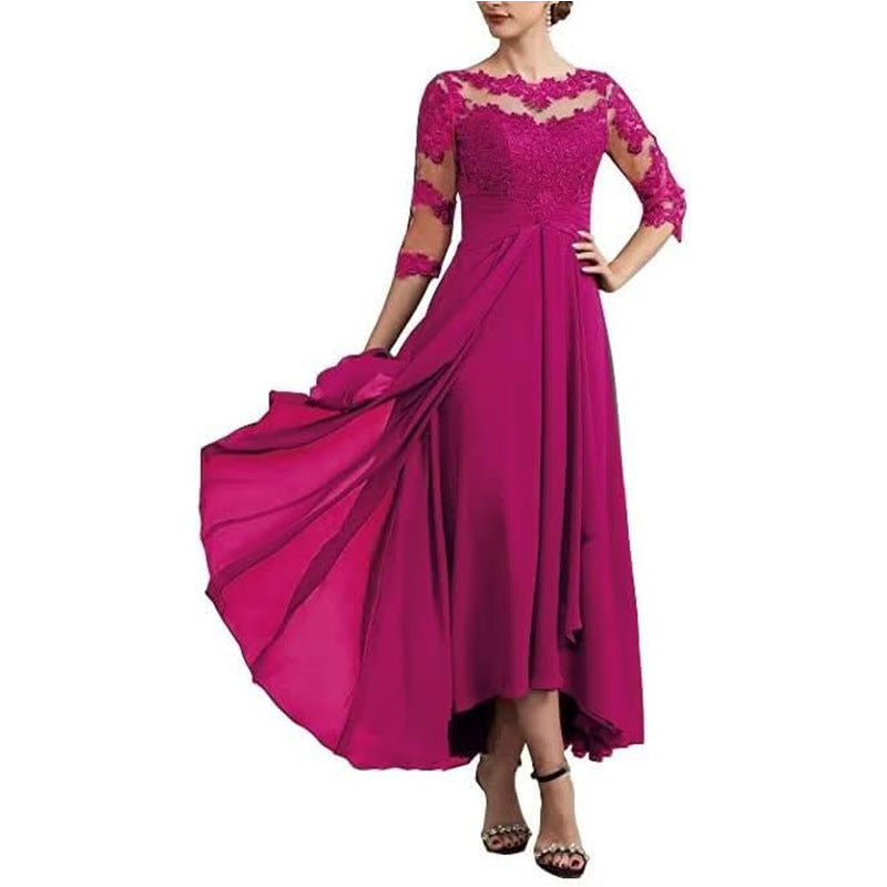 Evening Dress Women - A-line Silhouette with Elegant Lace Detail - 7 - Rokvane
