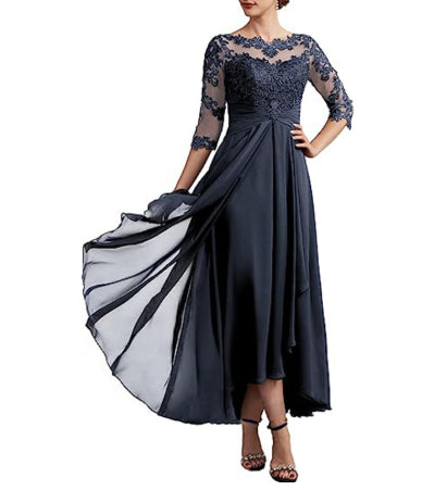 Evening Dress Women - A-line Silhouette with Elegant Lace Detail - 8 - Rokvane