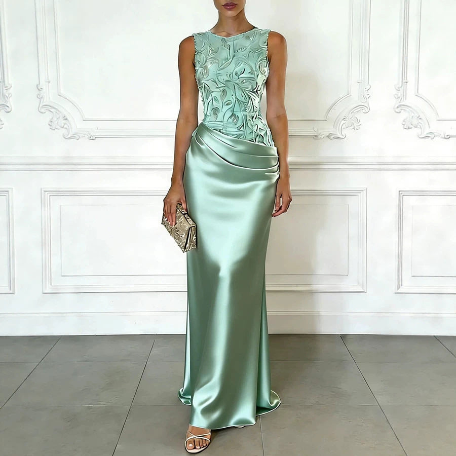 Elegant Sleeveless Maxi Dress for Women with Wrap Design - 2 - Rokvane