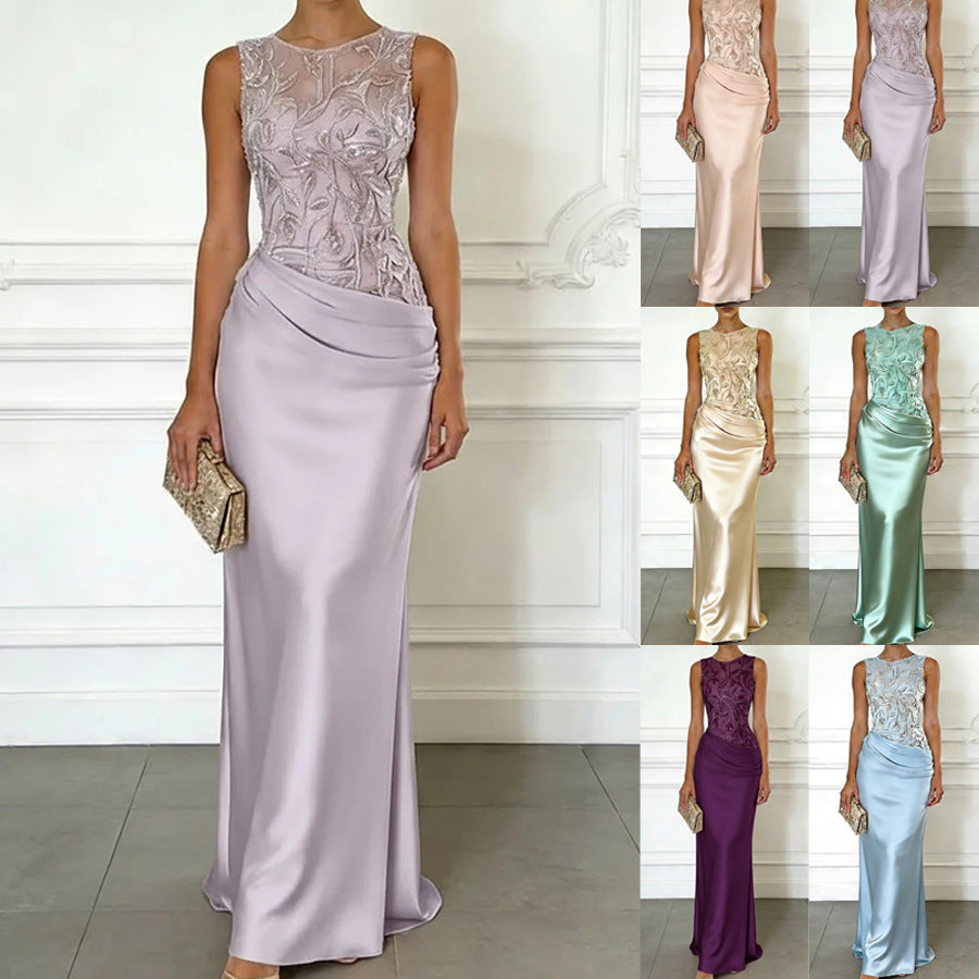 Elegant Sleeveless Maxi Dress for Women with Wrap Design - 4 - Rokvane