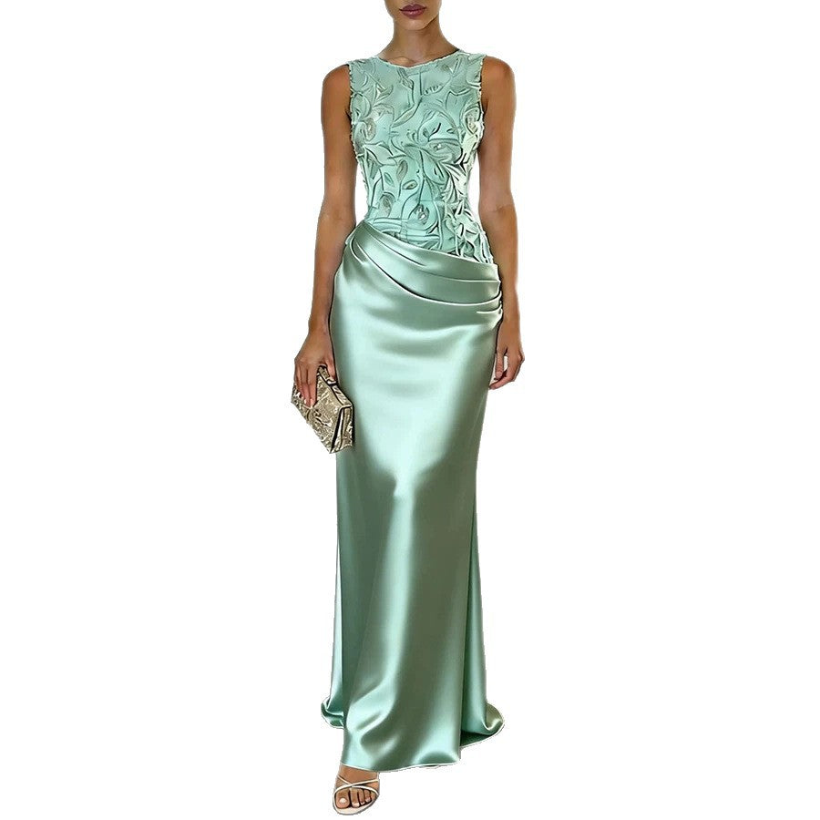 Elegant Sleeveless Maxi Dress for Women with Wrap Design - 8 - Rokvane