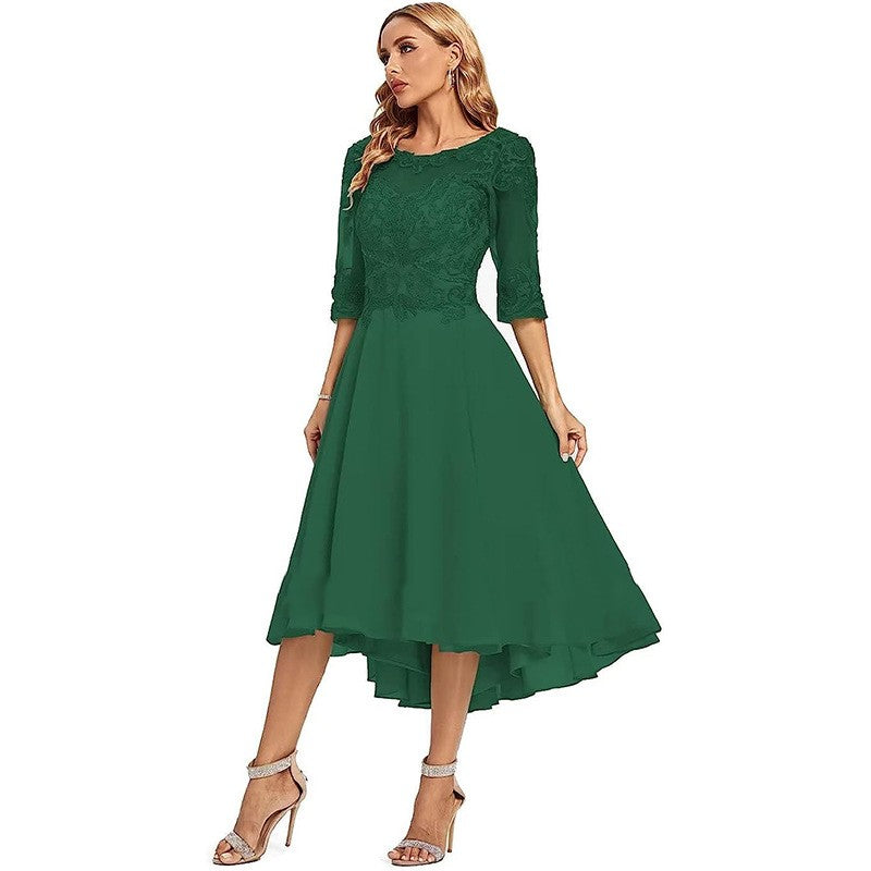 High Low Evening Dress for Women - Elegant A-Line Silhouette - 1 - Rokvane