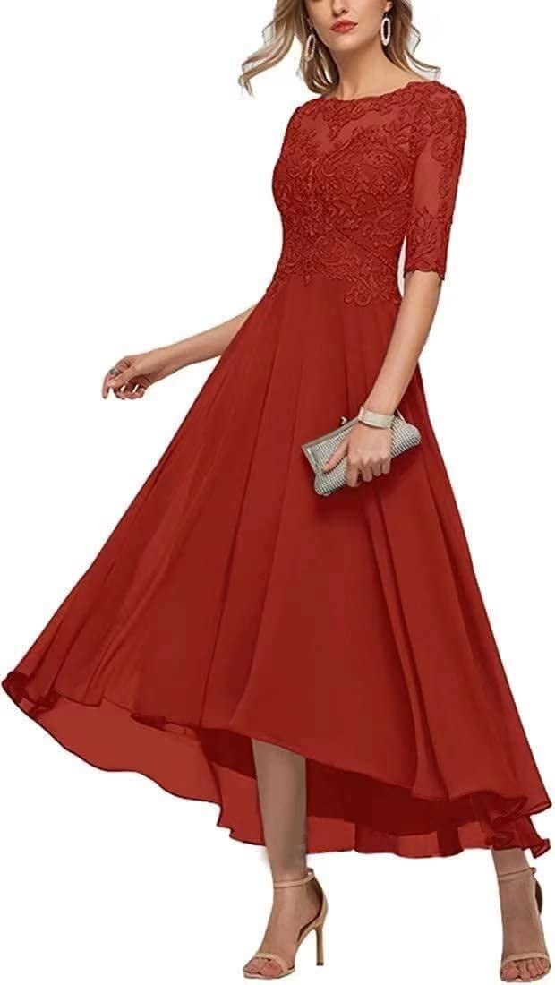 High Low Evening Dress for Women - Elegant A-Line Silhouette - 4 - Rokvane