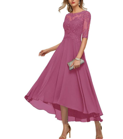 High Low Evening Dress for Women - Elegant A-Line Silhouette - 7 - Rokvane