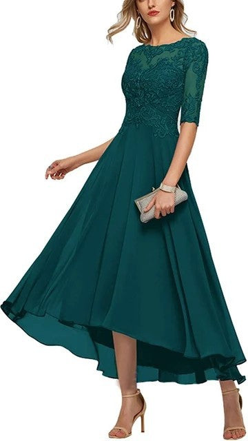 High Low Evening Dress for Women - Elegant A-Line Silhouette - 10 - Rokvane