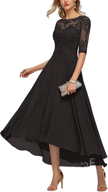 High Low Evening Dress for Women - Elegant A-Line Silhouette - 12 - Rokvane