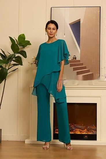 Elegant Two-Piece Set Women with Flared Sleeves and Asymmetrical Hem - 3 - Rokvane