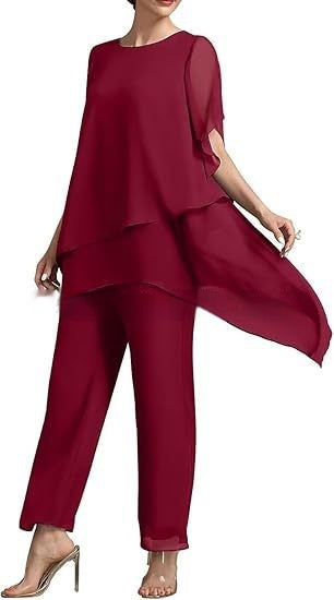 Elegant Two-Piece Set Women with Flared Sleeves and Asymmetrical Hem - 7 - Rokvane