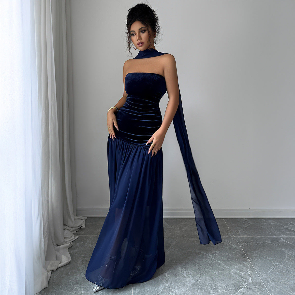 Elegant Strapless Evening Dress for Women - Flattering A-line Silhouette - 2 - Rokvane
