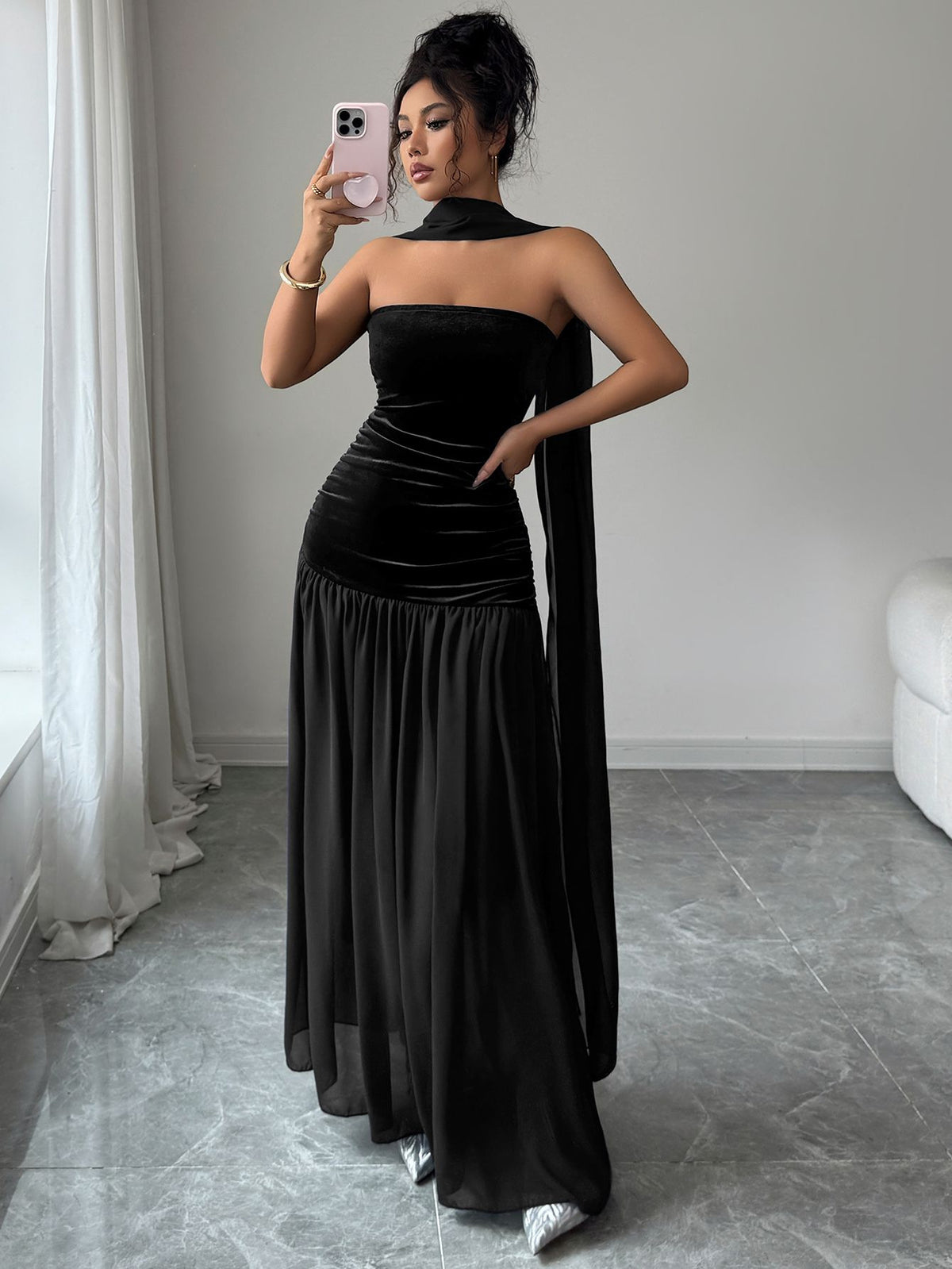 Elegant Strapless Evening Dress for Women - Flattering A-line Silhouette - 3 - Rokvane