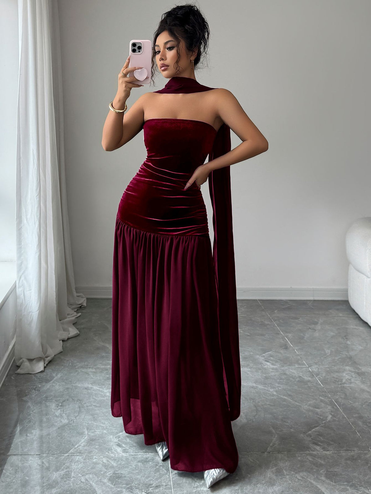 Elegant Strapless Evening Dress for Women - Flattering A-line Silhouette - 4 - Rokvane