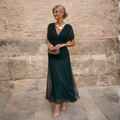 Maxi Dress for Women with Wrap Silhouette and Off-Shoulder Design - 1 - Rokvane