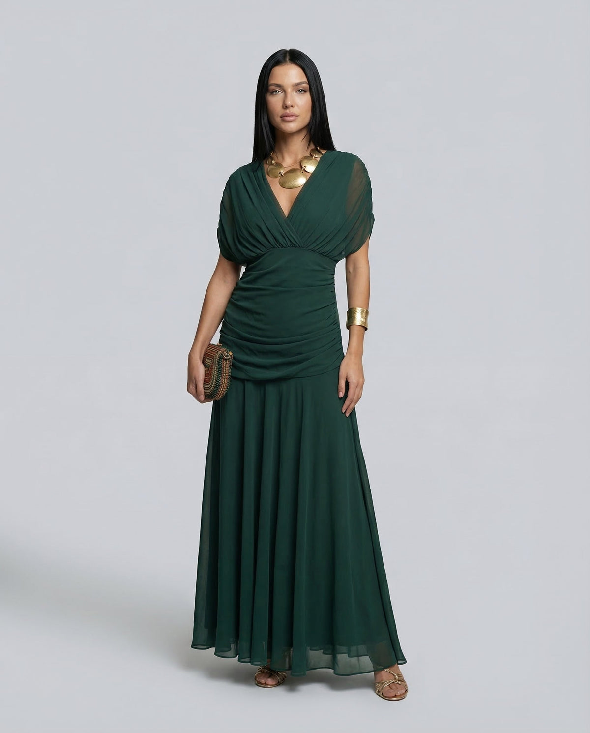 Evening Dress Women Off-Shoulder Maxi with Ruched Detail - 14 - Rokvane