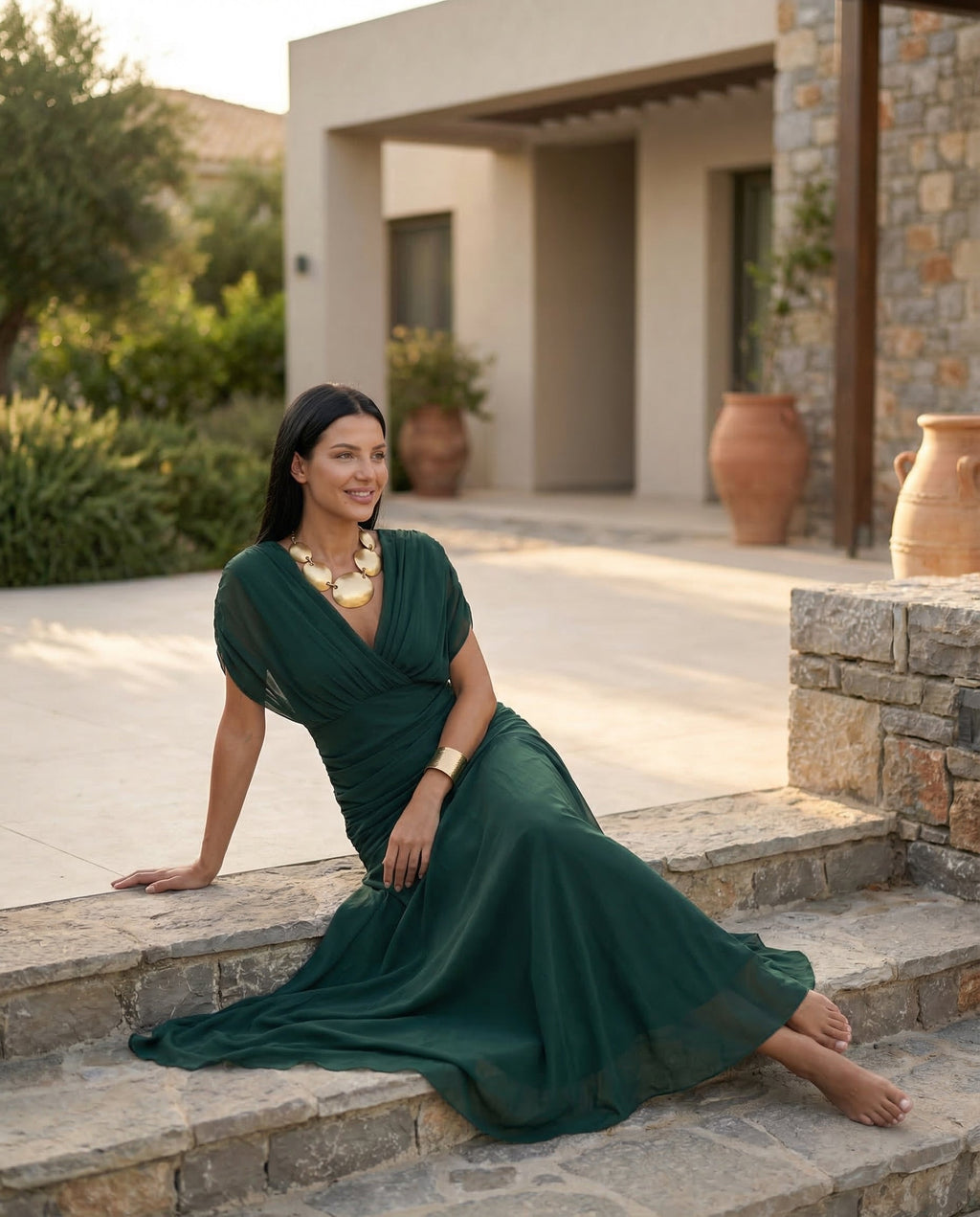 Evening Dress Women Off-Shoulder Maxi with Ruched Detail - 16 - Rokvane