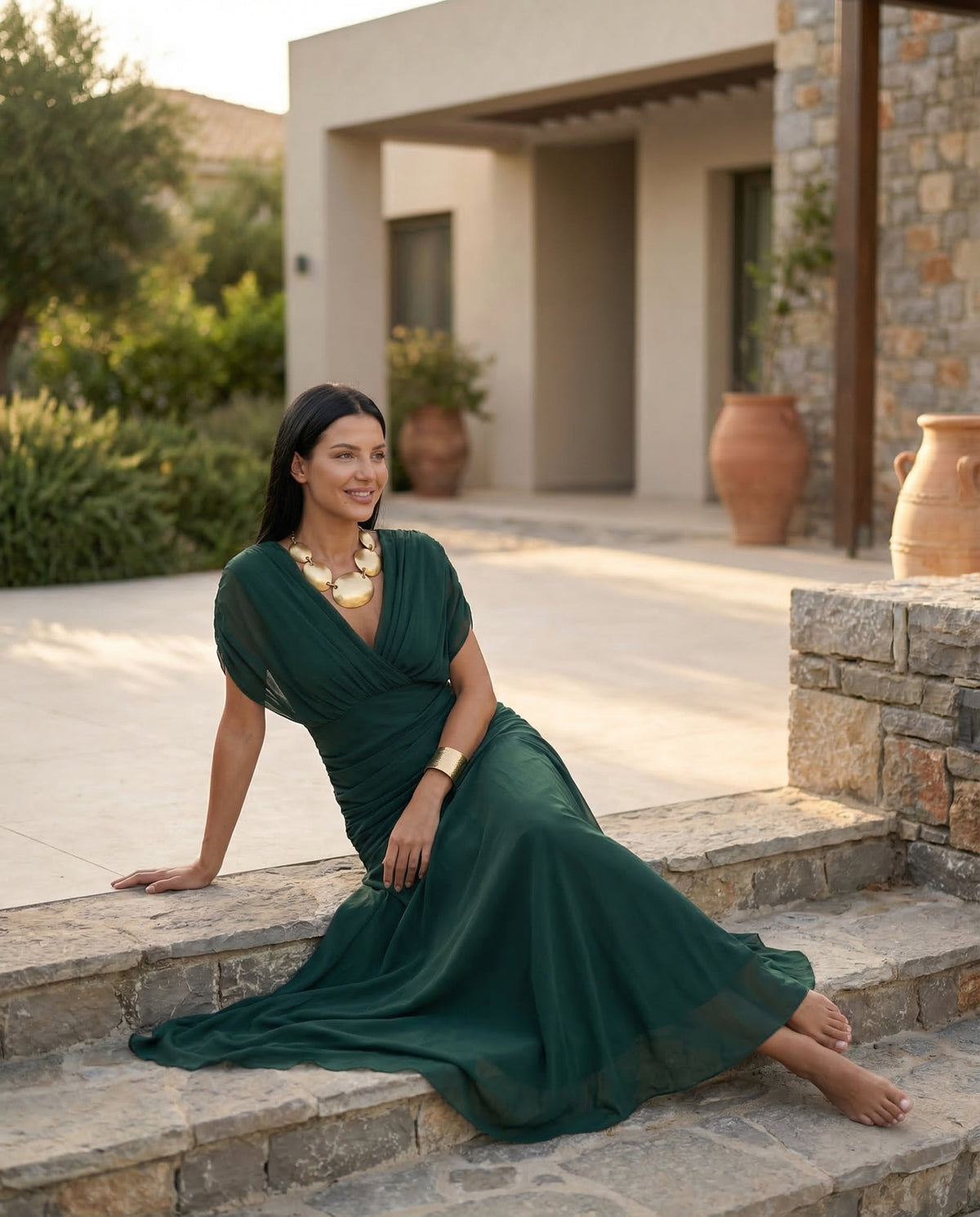Evening Dress Women Off-Shoulder Maxi with Ruched Detail - 16 - Rokvane